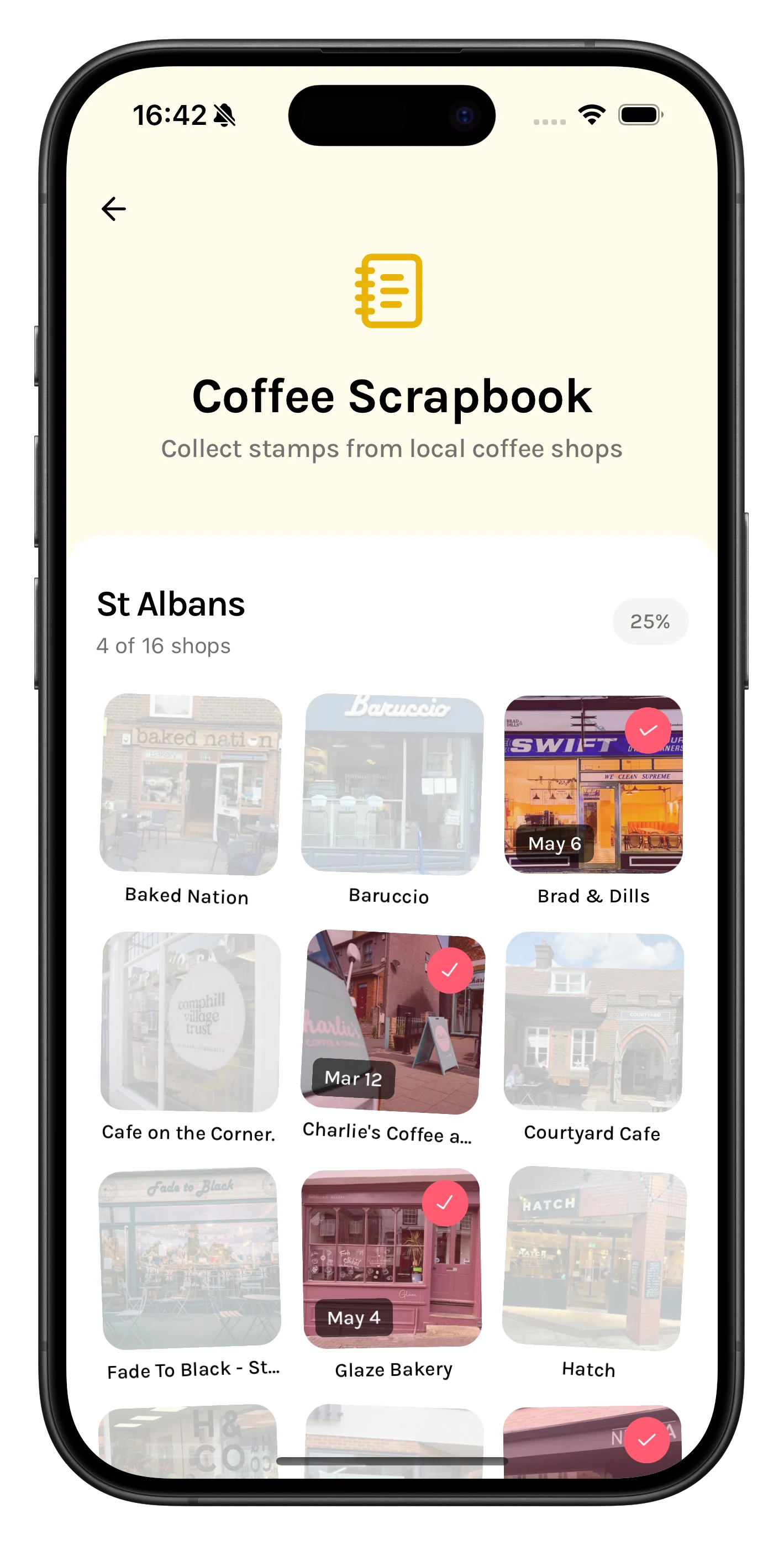 Keep track of the spots you've visited